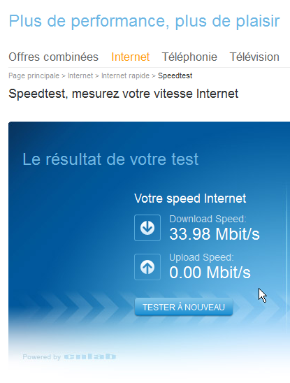 Speed-test UPC-Cablecom 13h09